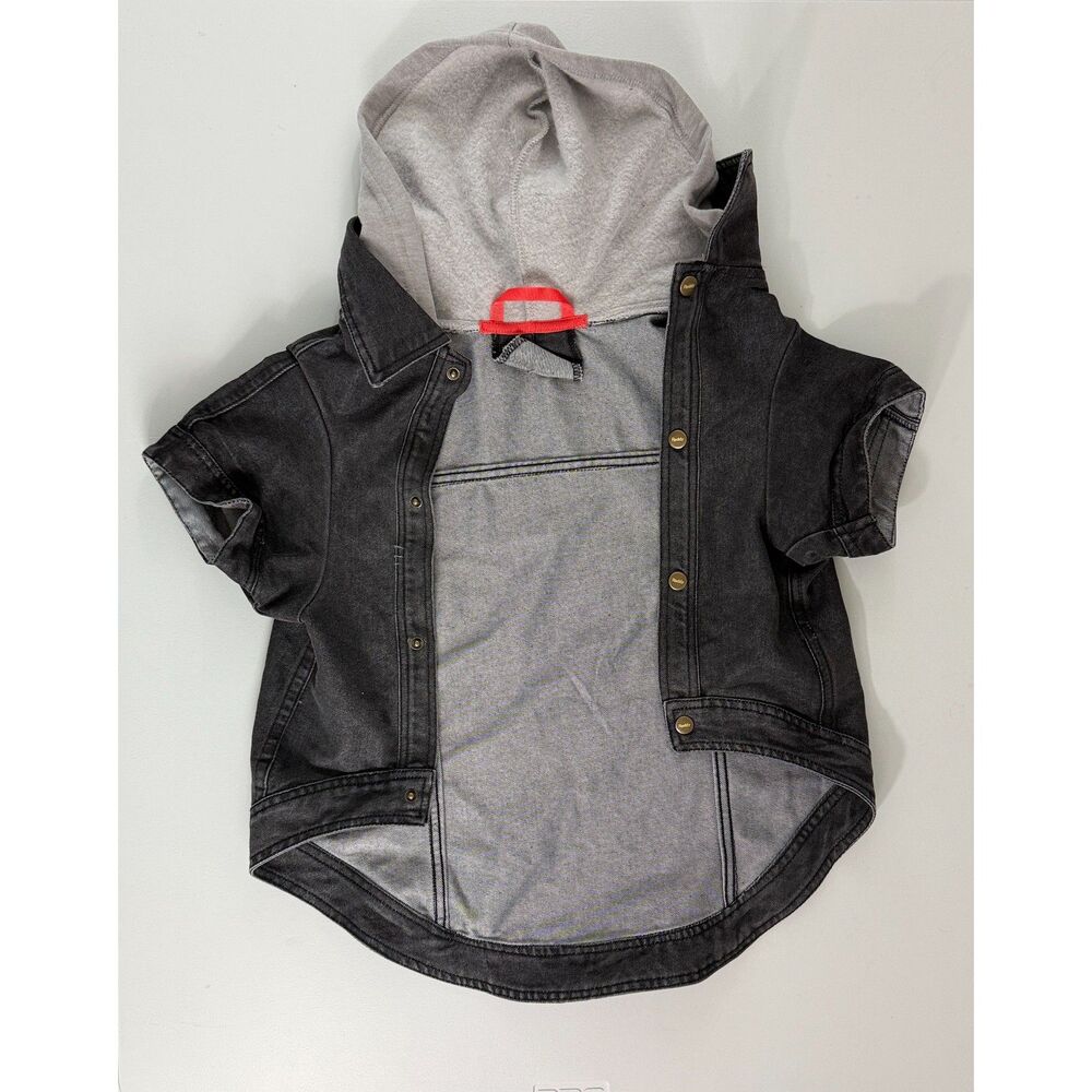 Reddy Dog Jacket XXL Black Denim Hooded Pet Coat Vest New With Tags